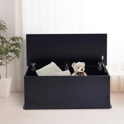 39.5" Storage Chest, 2 Safety Hinges, Flip-Top Lid, Black Storage Cabinets at Gallery Canada