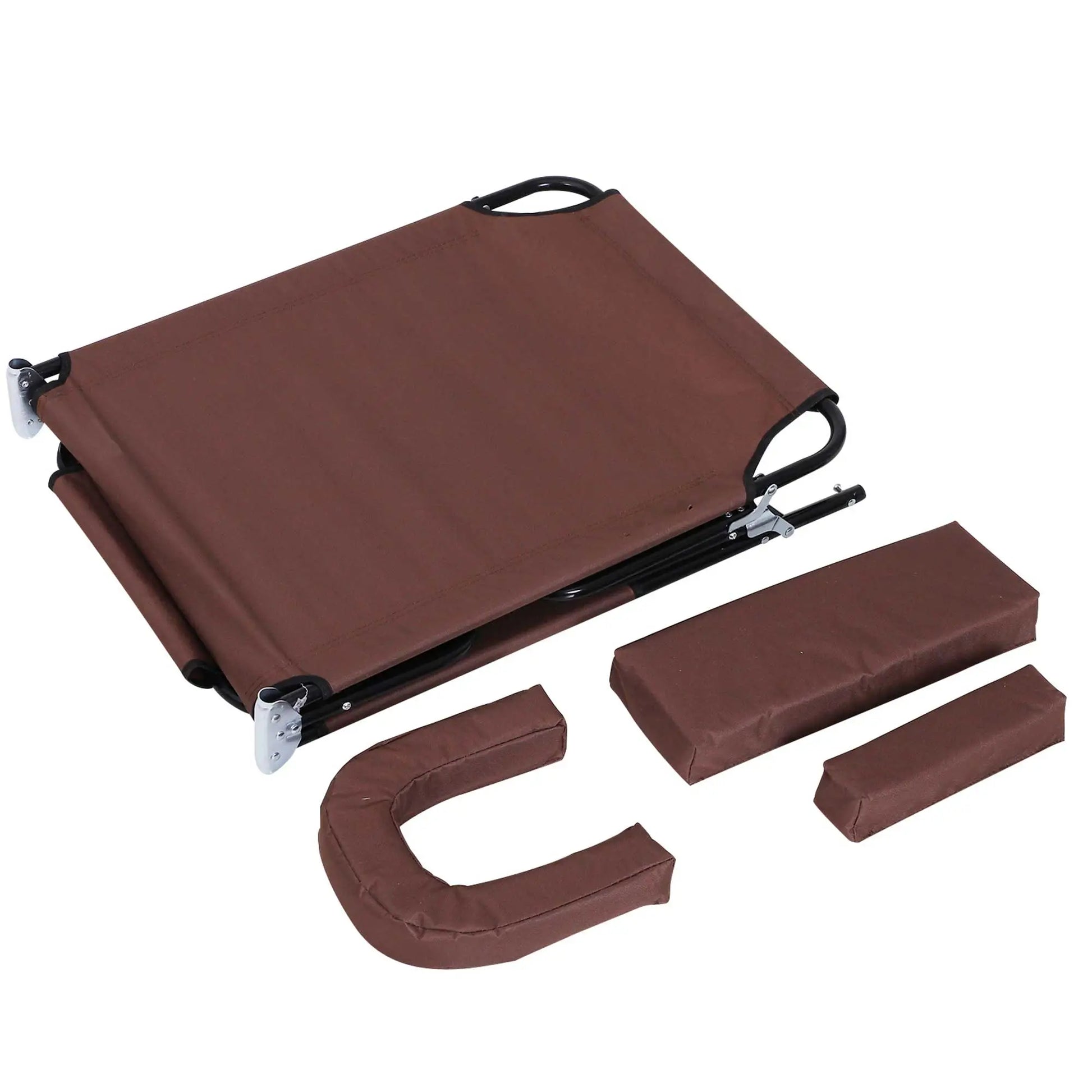 Adjustable Outdoor Lounge Chair, Folding Chaise with Face Hole, Brown Lounger Chairs at Gallery Canada