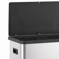 Automatic Trash Can, 15.8Gal, 60L Dual Compartment, Silver