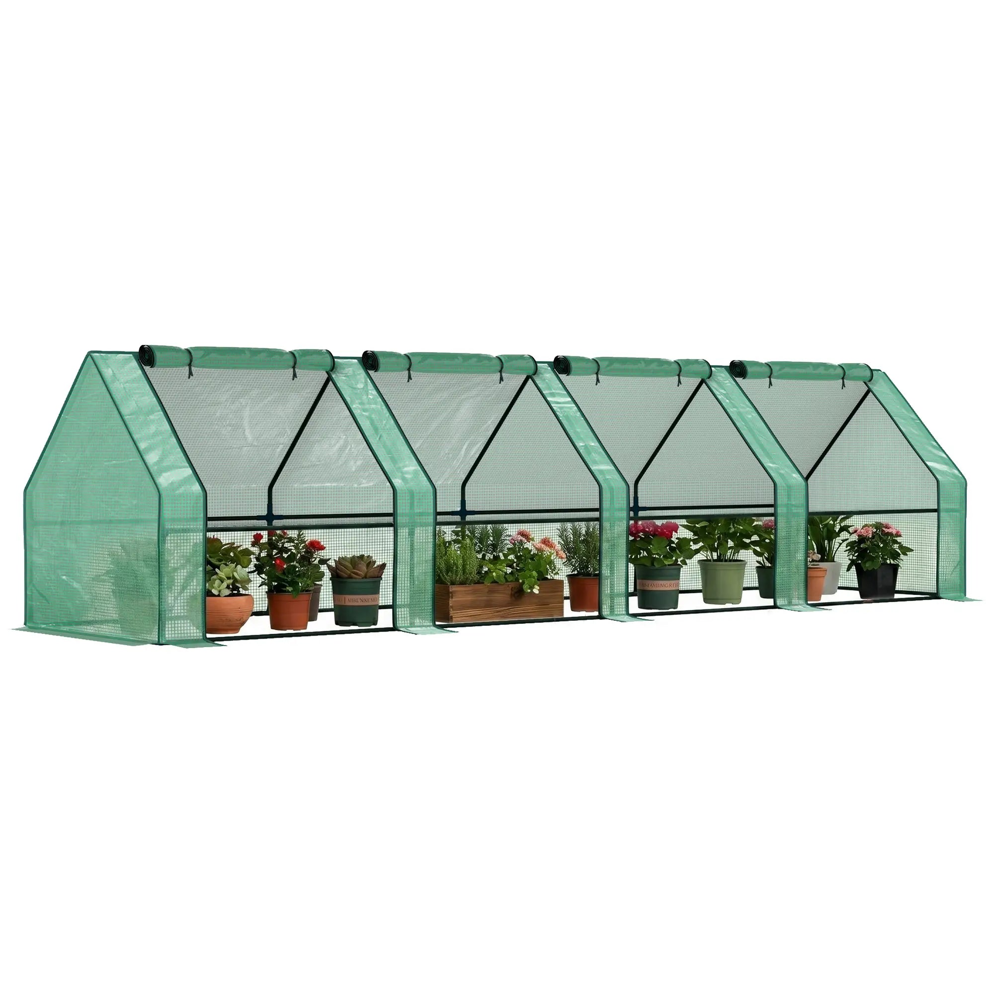 Portable Mini Greenhouse Tunnel, Growing Tent, w/ Zippered Doors, Green Greenhouses at Gallery Canada