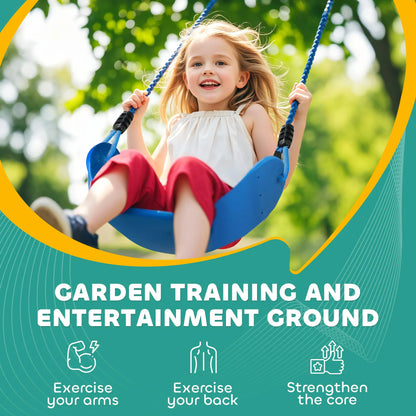 32.8' Kids Ninja Warrior Course, Swing, Monkey Bars, Ladder, Gym Rings, Blue Gym Sets & Swings at Gallery Canada