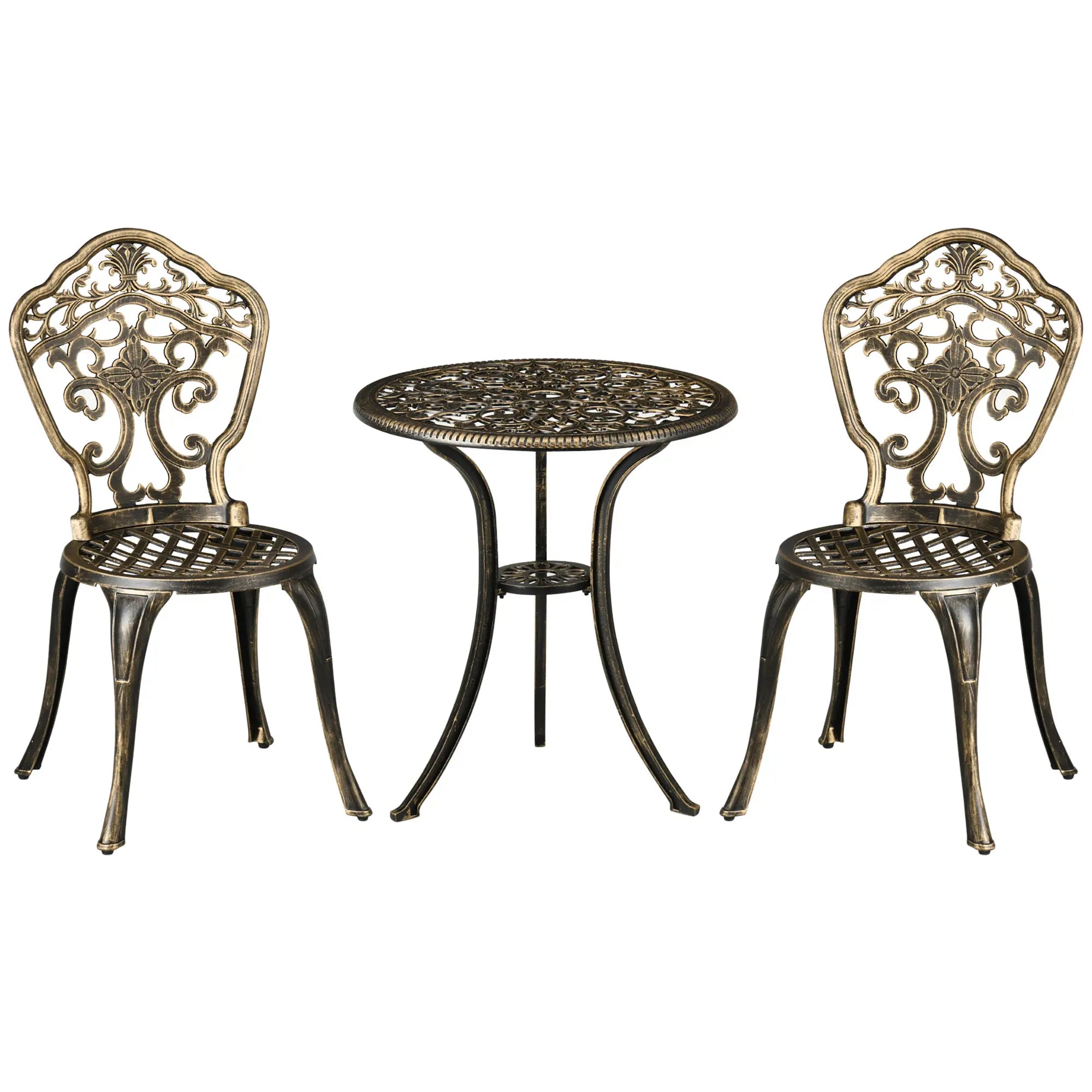 Garden Bistro Set 3 Piece, 2 Chairs & Table, Bronze Bistro Sets at Gallery Canada
