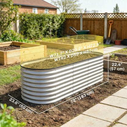 Galvanized Raised Garden Bed, 6 x 2 x 2 ft, Silver Galvanized Planter Boxes at Gallery Canada
