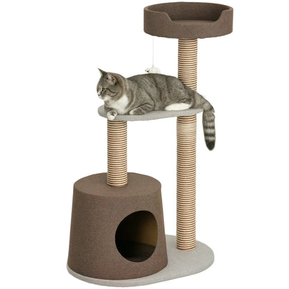 Cat Scratching Tree Post, Climbing Furniture with Toy, Brown Cat Posts Brown at Gallery Canada