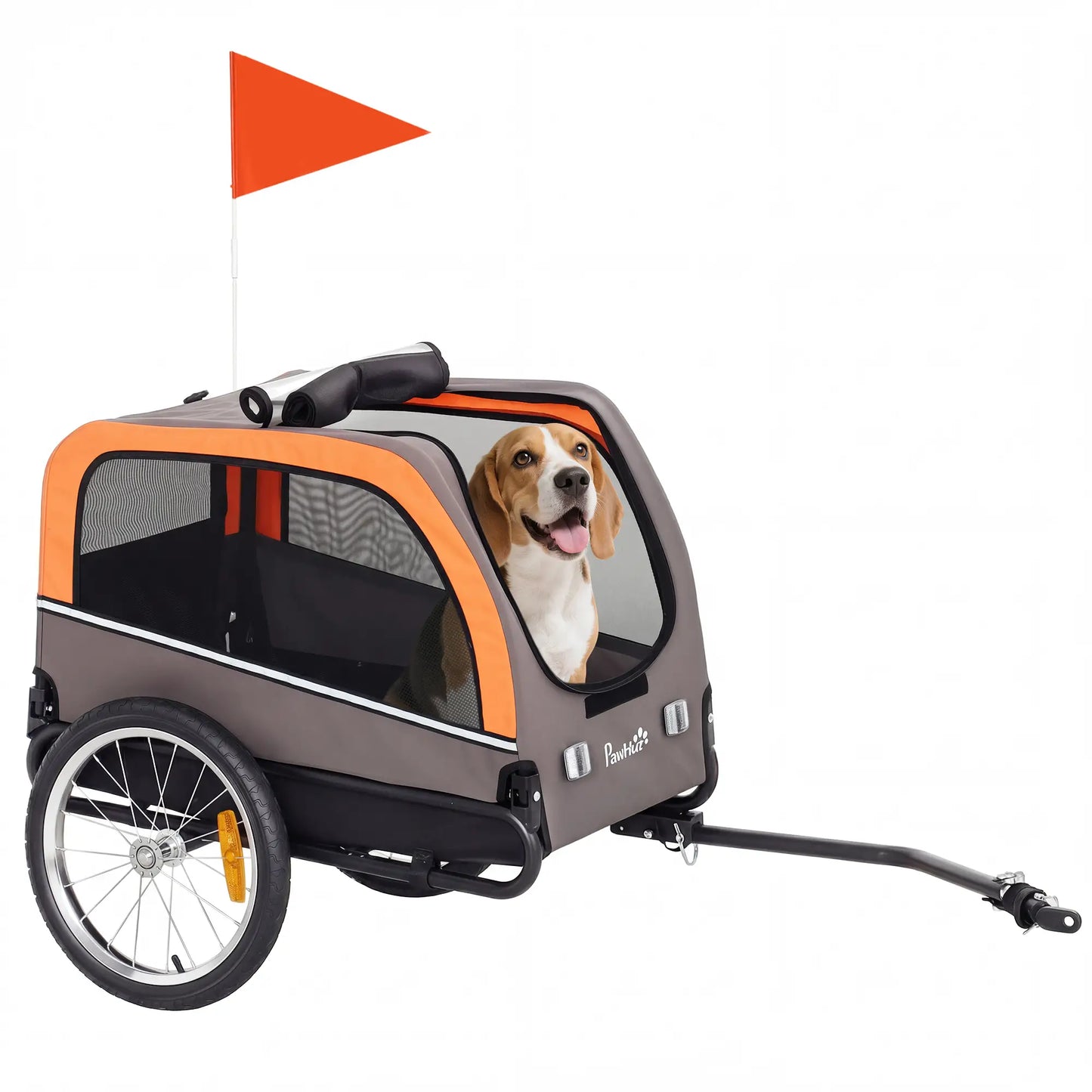 Dog Bike Trailer, Pet Cart Carrier With 2 Doors, Large Wheels, Safety Flag Dog Bike Trailers & Strollers at Gallery Canada