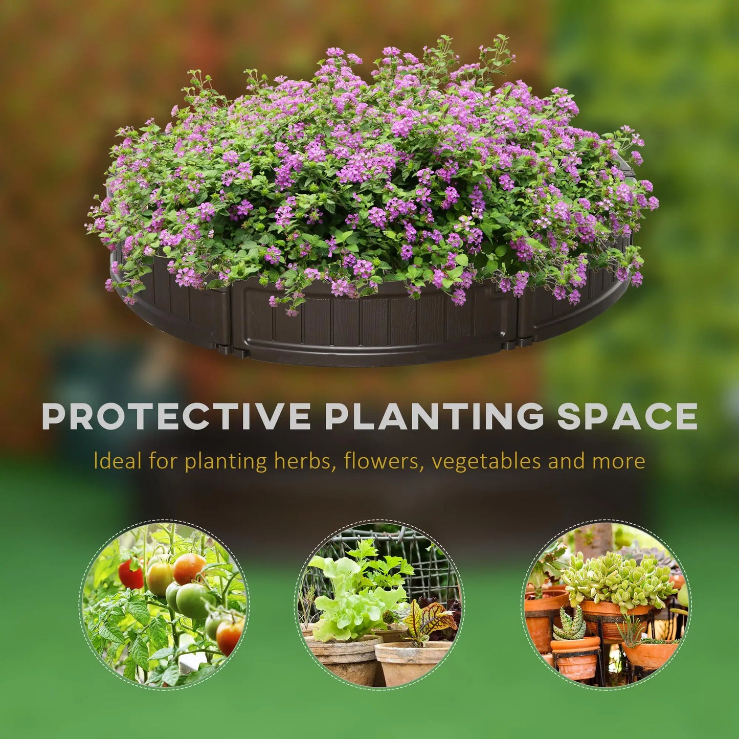 48" Round Raise Garden Bed Kit, Planter Box for Flowers Herbs Vegetables, Brown Galvanized Planter Boxes at Gallery Canada