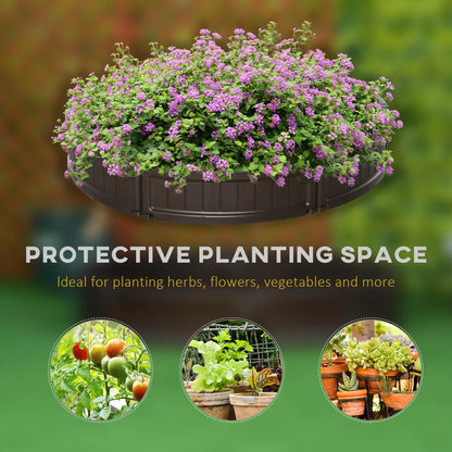 48" Round Raise Garden Bed Kit, Planter Box for Flowers Herbs Vegetables, Brown Galvanized Planter Boxes at Gallery Canada