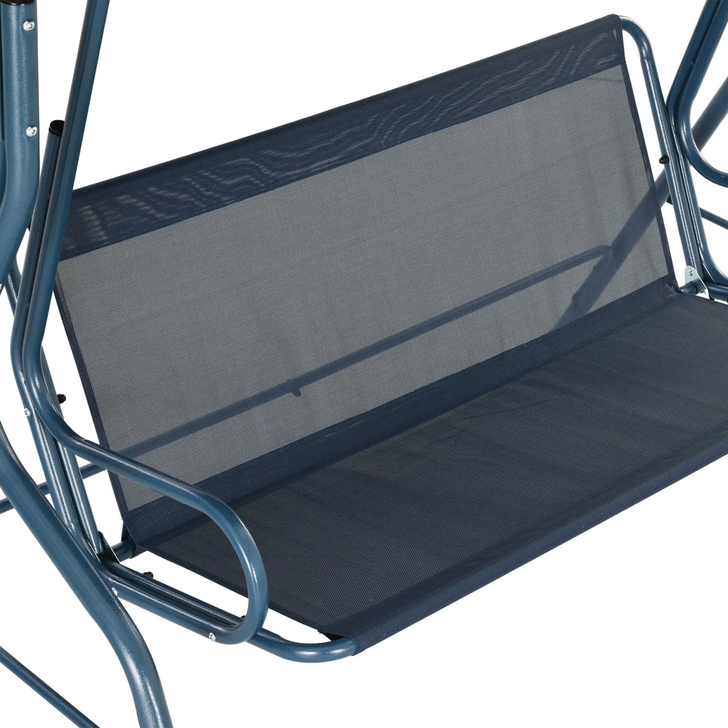 Outdoor Porch Swing, Adjustable Canopy, 3-Seater with Cushion, Blue Patio Swings with Stand at Gallery Canada
