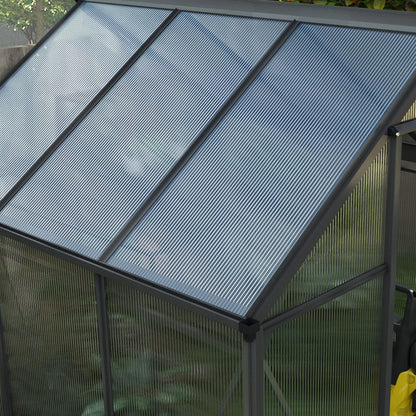 Greenhouse Kit, PC Board with Sliding Door, 6.2' x 6.3' x 6.6', Grey Walk In Greenhouses at Gallery Canada
