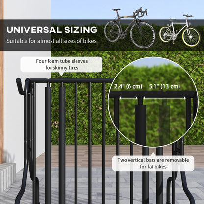 Steel Bike Rack, 35", 4-Bike Capacity, Dual-Side, for Garages Streets Bike Parking Stands at Gallery Canada