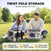 Sac de transport pour animaux à parois souples avec fenêtres en maille, sac de voyage pour chien pliable