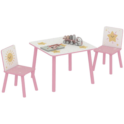 Kids Table And Chair Set, 3-Piece, Star Pattern, Ages 3-8, Pink Kids Table Sets at Gallery Canada