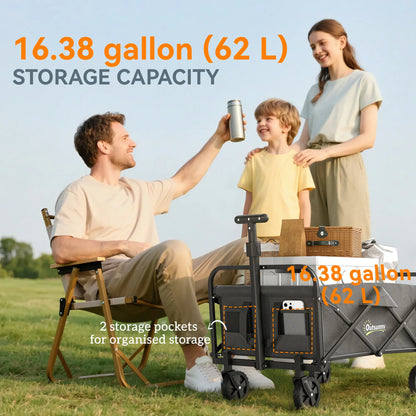 Collapsible Folding Garden Cart, Heavy Duty Lawn Wagon, Grey Bike Cargo Trailers at Gallery Canada