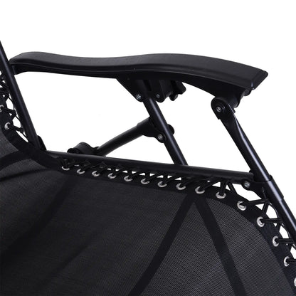Zero Gravity Chair Set of 2, Patio Chair with Side Table, Black Lounger Chairs at Gallery Canada