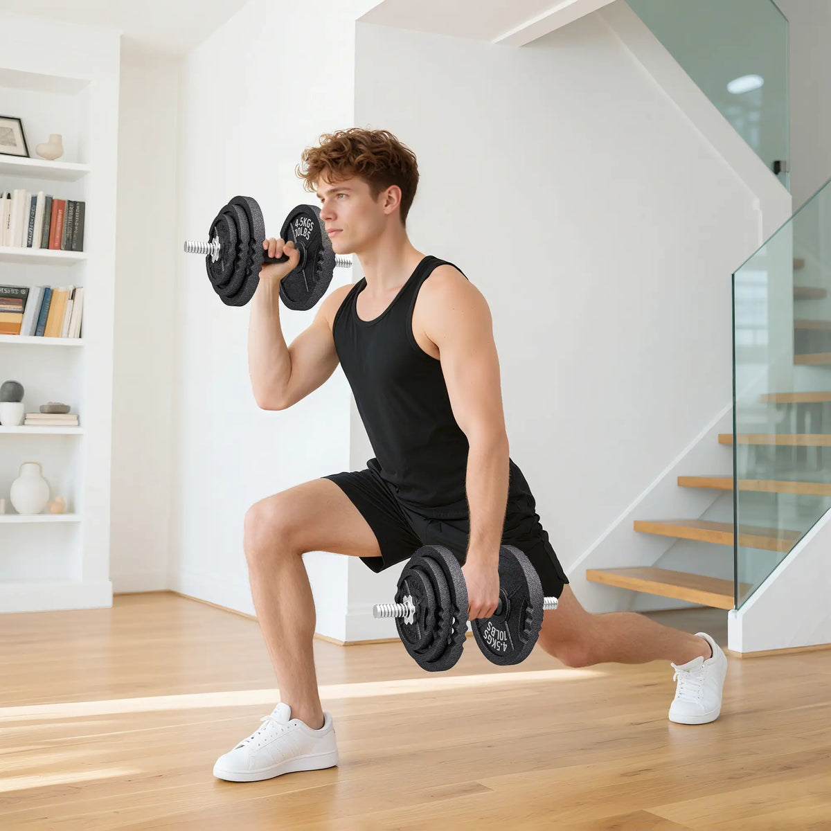 Adjustable Dumbbell Set, 2 in 1 Weights, 112lb Non-Slip Grip Dumbbells & Barbells at Gallery Canada