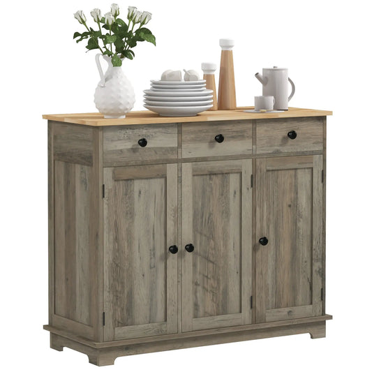 Modern Sideboard, Buffet Cabinet with Storage, Drawers, Adjustable Shelves, Washed Grey Bar Cabinets Washed Grey at Gallery Canada