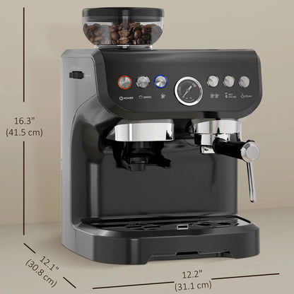 15 Bar Espresso Machine With Milk Frother & Grinder Small Kitchen Appliances at Gallery Canada