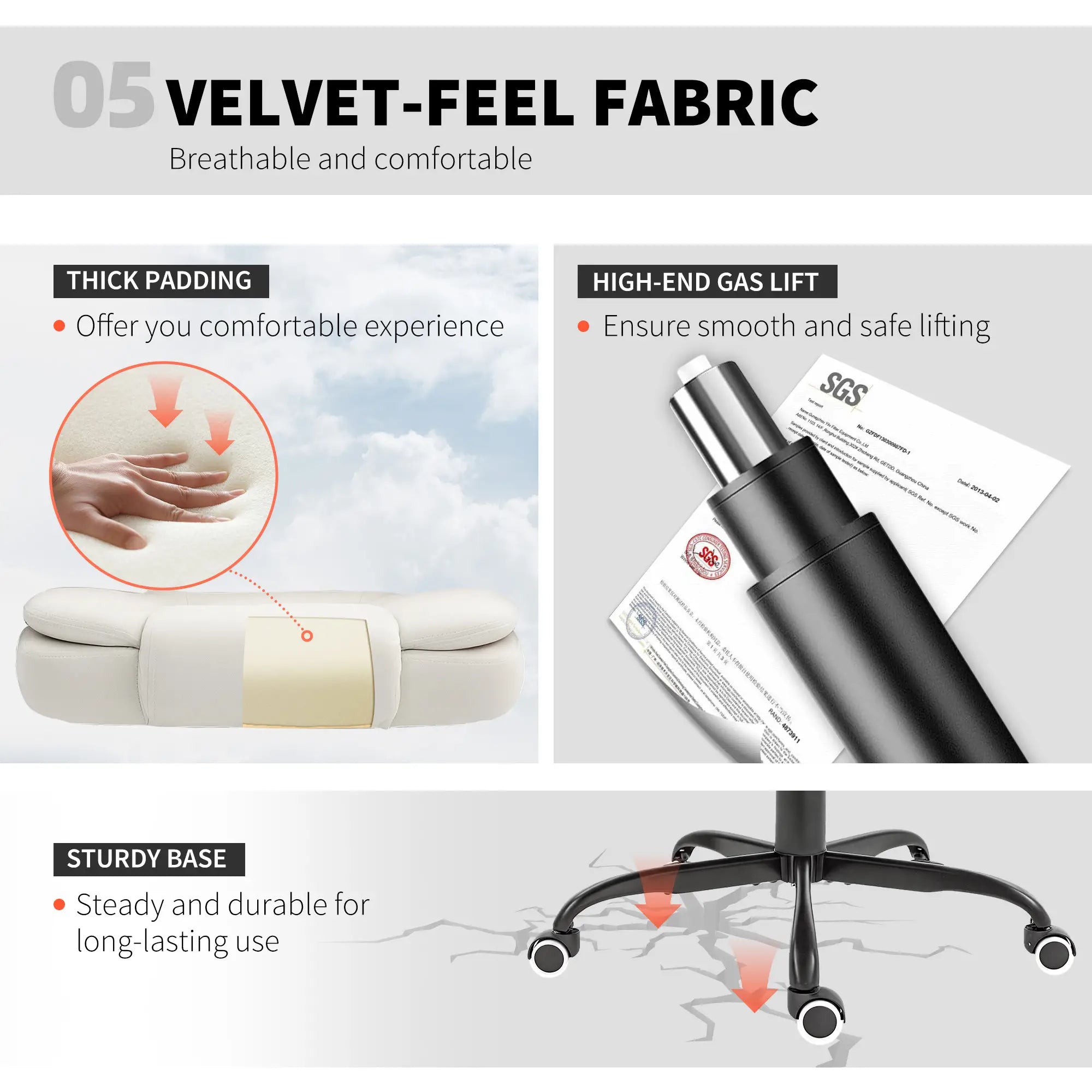 7-Point Vibrating Massage Chair, Reclining Office Chair with Footrest, Beige Massage Chairs at Gallery Canada