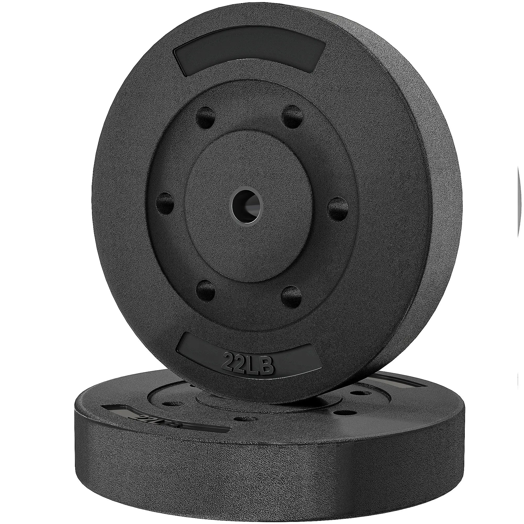 Weight Plates Set, 1-Inch Barbell Weight Set, 2 x 22 lbs Dumbbells & Barbells Black at Gallery Canada
