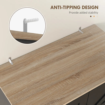 Farmhouse Kitchen Pantry, 68" Freestanding Cabinet, Black Kitchen Pantry Cabinets at Gallery Canada