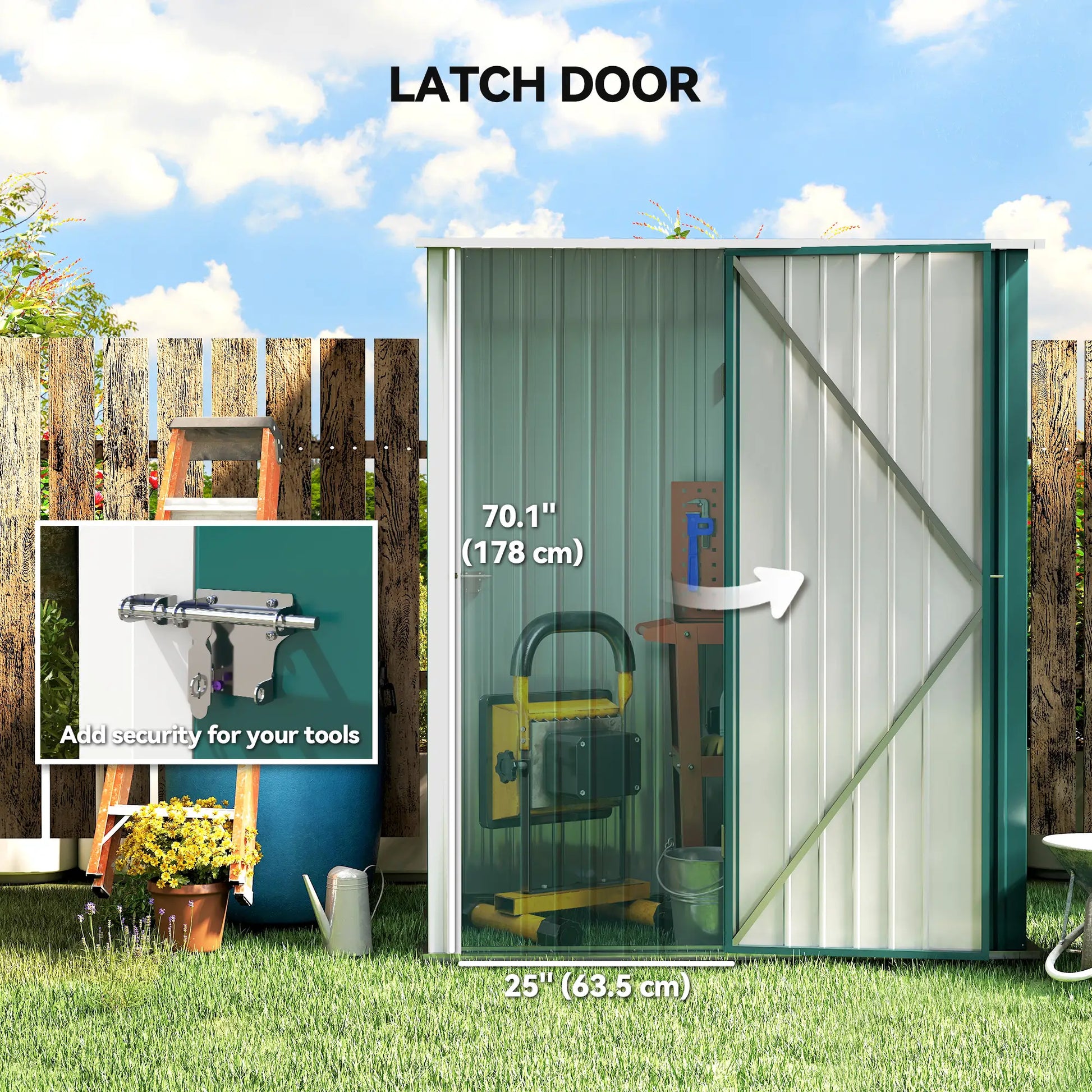 5' x 3' Outdoor Storage Shed, Steel Garden Shed, Lockable Door, Green Sheds at Gallery Canada