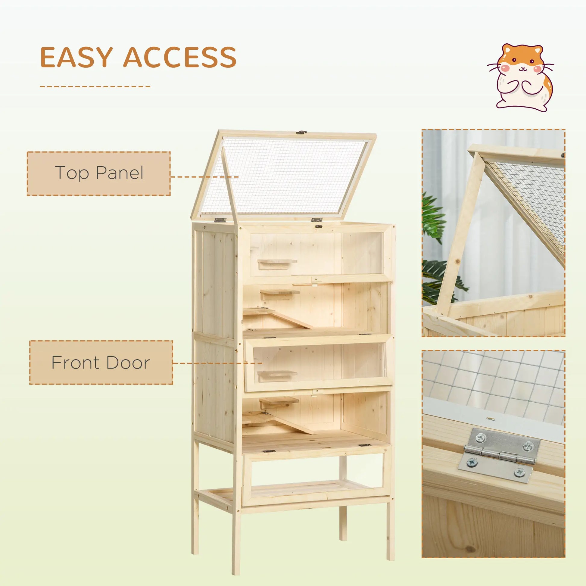 5 Tier Fir Wood Hamster Cage, Small Animals Play House, Exercise Center Hamster Cages at Gallery Canada
