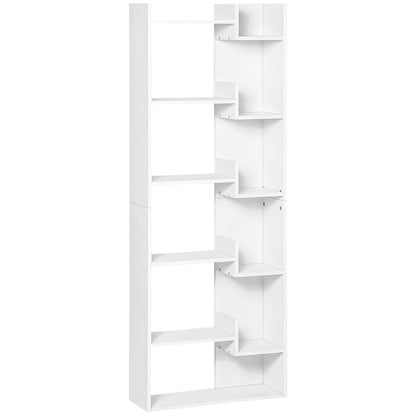 6-Tier Tall Bookcase, Modern Storage Bookshelf, White Display Bookshelves White at Gallery Canada
