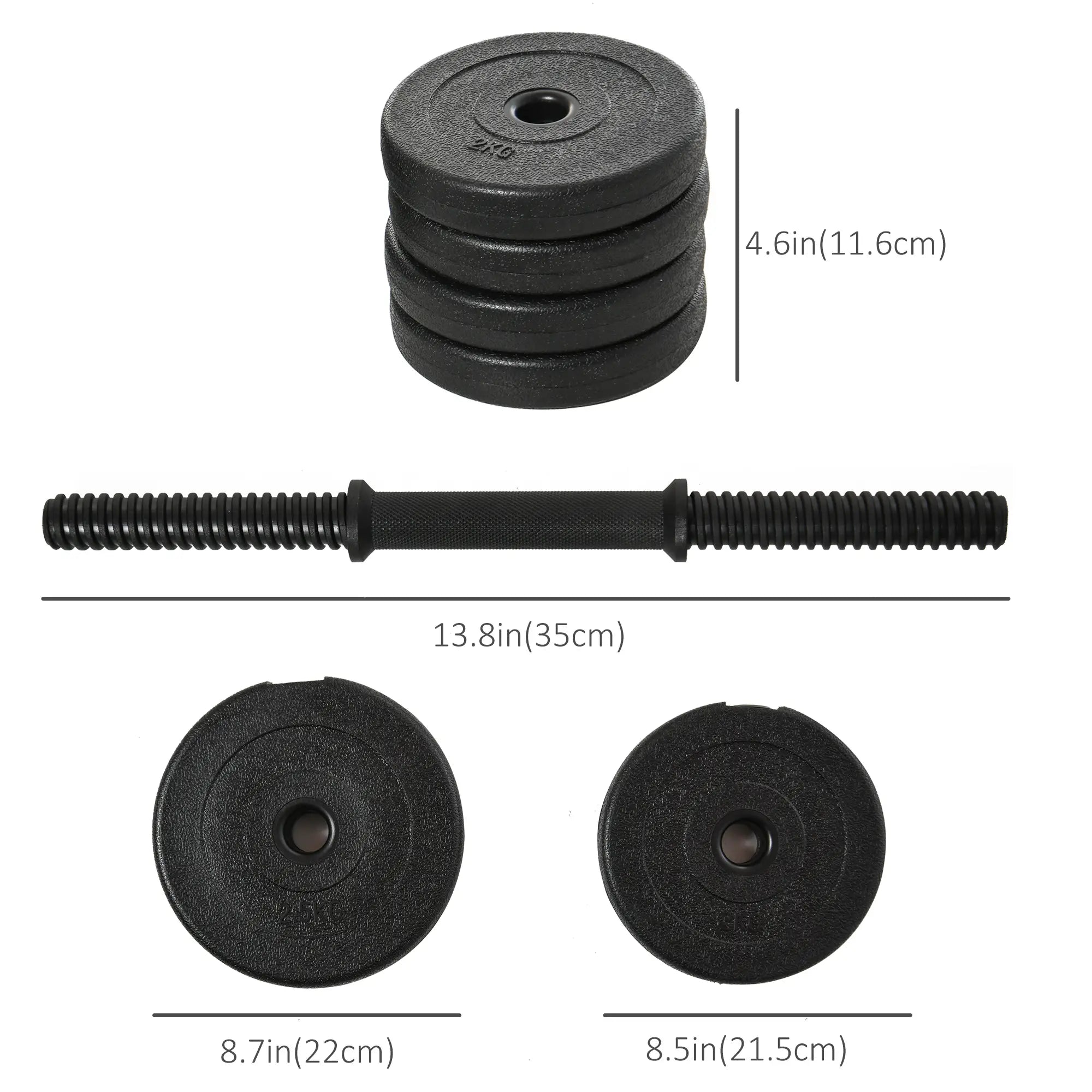Adjustable 2 x 22lbs Dumbbell Set, Fitness Training, Black Dumbbells & Barbells at Gallery Canada