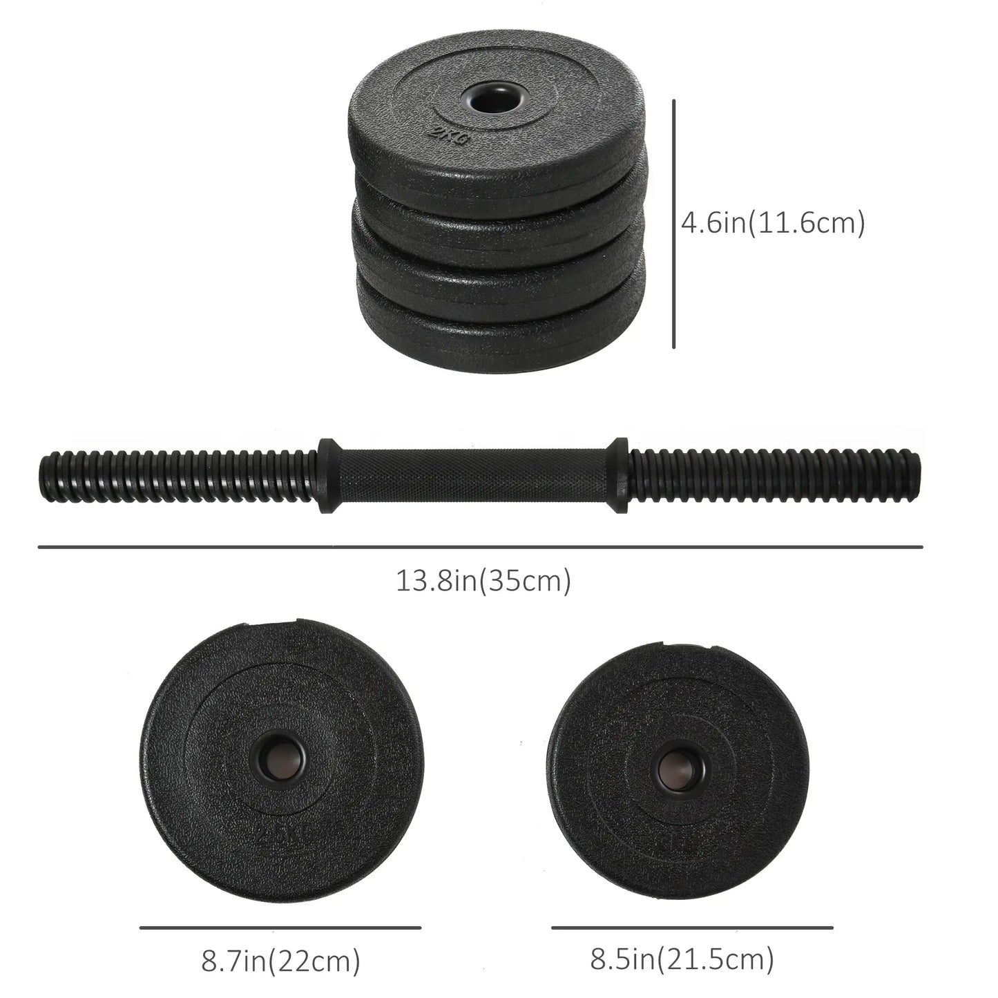 Adjustable 2 x 22lbs Dumbbell Set, Fitness Training, Black Dumbbells & Barbells at Gallery Canada