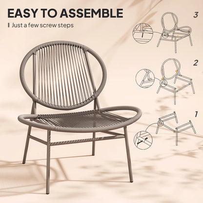 Rattan Bistro Set, 3 Piece Wicker Patio Furniture, Light Grey Bistro Sets at Gallery Canada