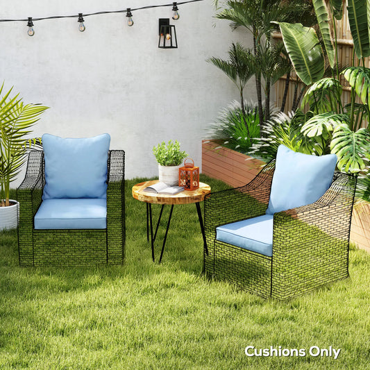 Patio Chair Cushions Set, Replacement Set of 2, Light Blue Patio Chair Cushions Light Blue at Gallery Canada