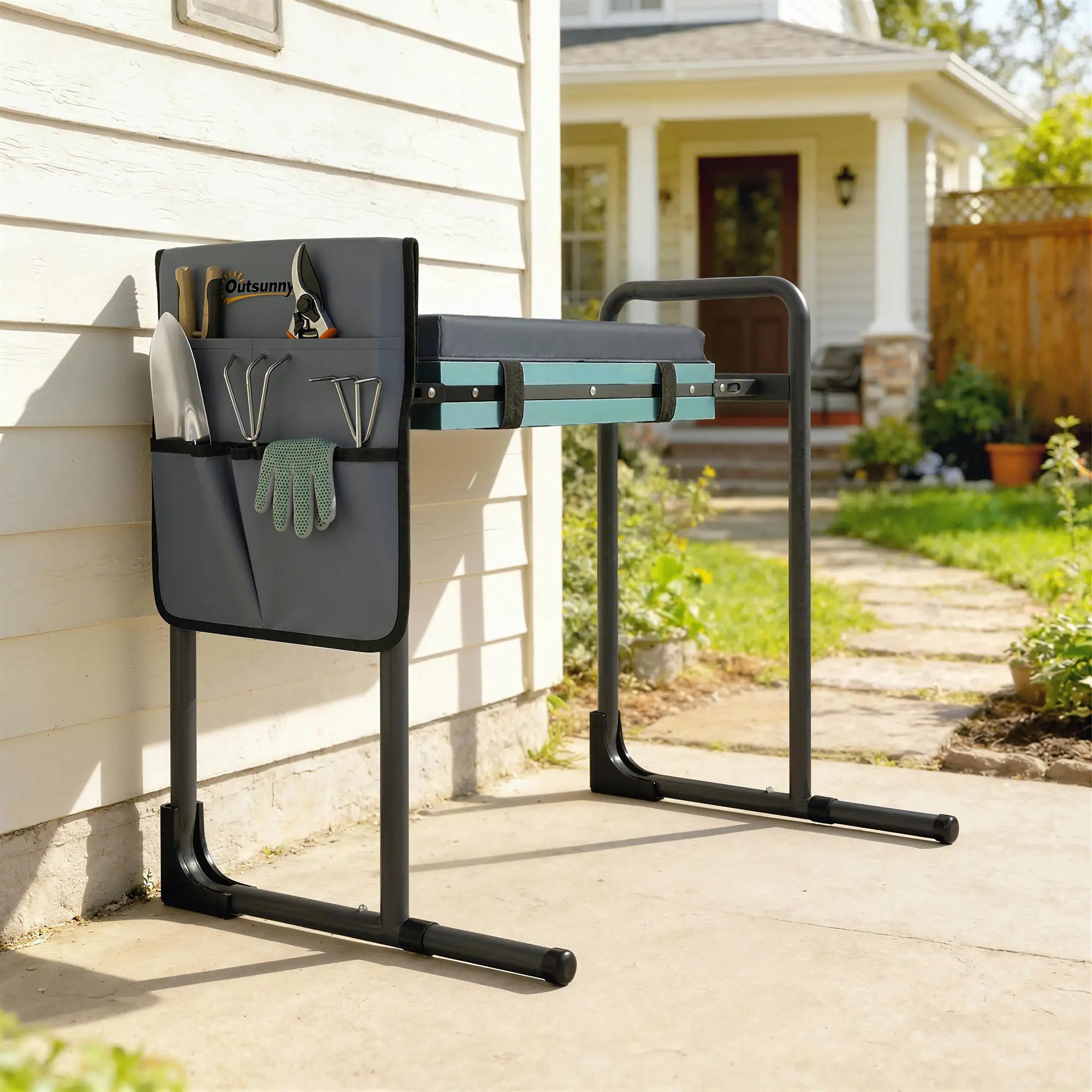 Heavy Duty Foldable Garden Kneeler Seat, Extendable Steel Legs Garden Accessories at Gallery Canada