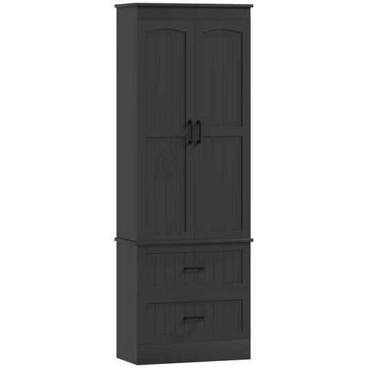Tall Pantry Cabinet, 67", Kitchen Storage with Adjustable Shelves, Black Kitchen Pantry Cabinets Black at Gallery Canada