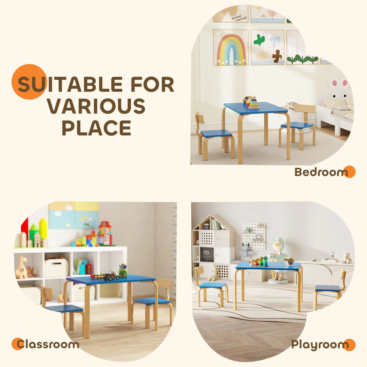 Kids Table And 2 Chair Set, Multi-Activity Furniture, Blue Kids Table Sets at Gallery Canada