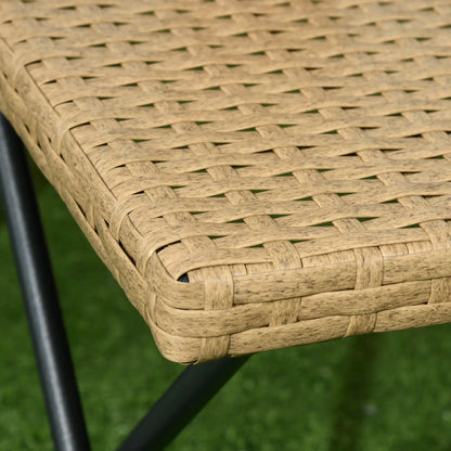 Outdoor PE Rattan Coffee Table, 15.75"x15.75"x15.75", Nature Wood Patio Side Tables at Gallery Canada