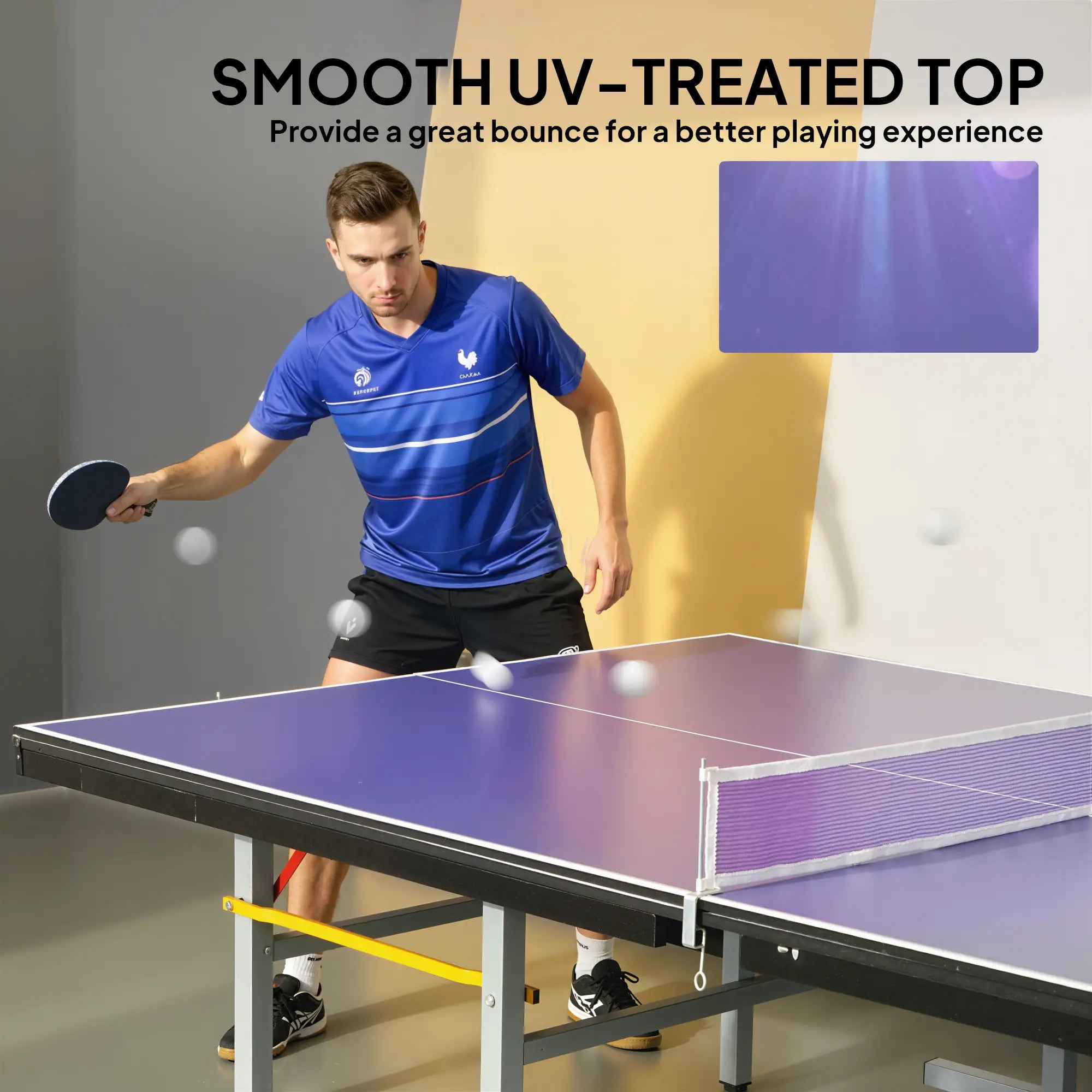 9 ft Folding Ping Pong Table Top, Pool Table Conversion, Blue Game Tables at Gallery Canada