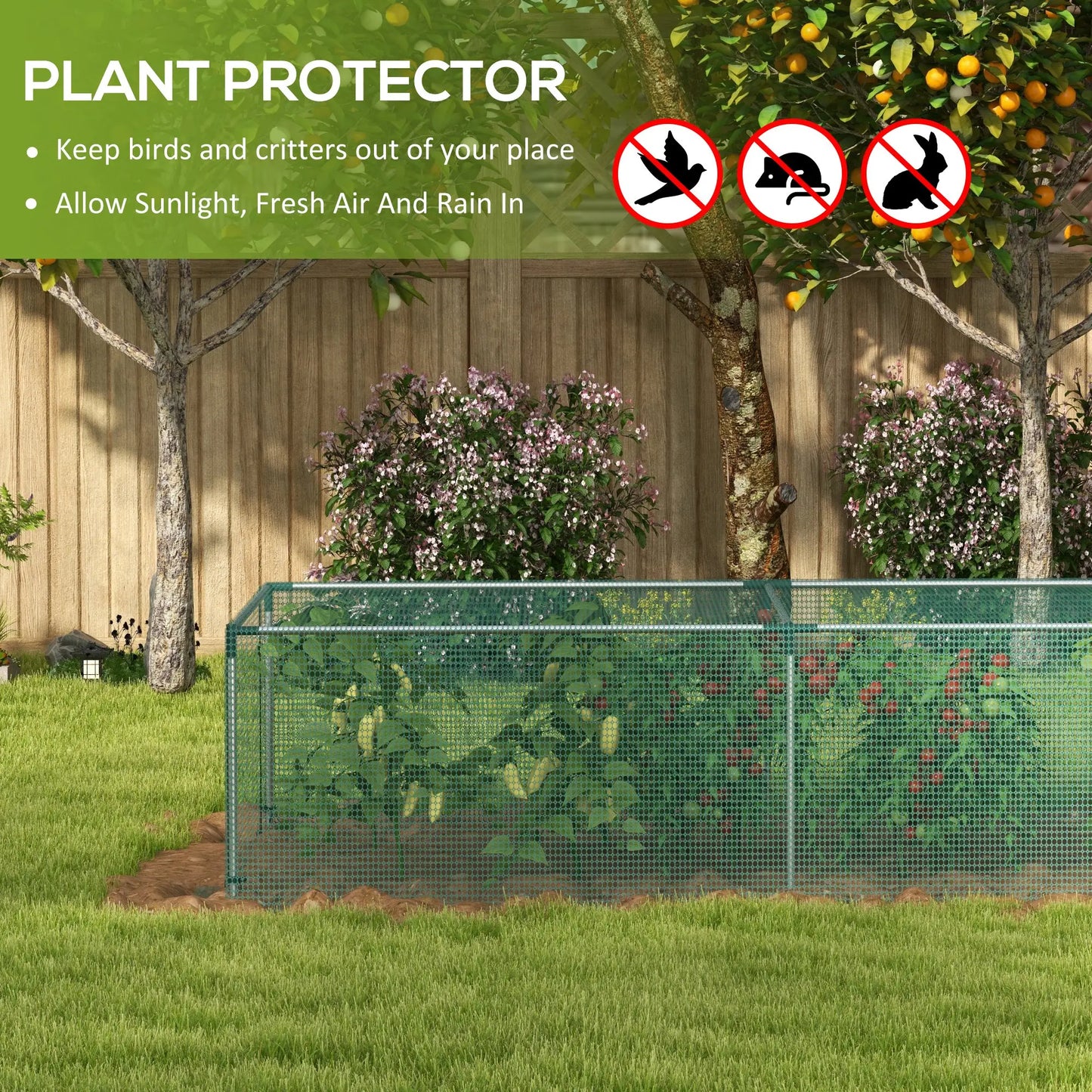 8.1' x 4.1' Plant Protection Cage, Zipper Roll-Up Door, Galvanised Steel Frame Greenhouses at Gallery Canada