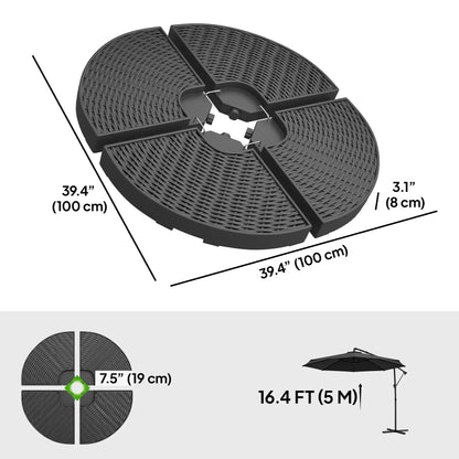 4PCs Cantilever Umbrella Base Weights, Wicker Effect HDPE, Black Umbrella Bases at Gallery Canada