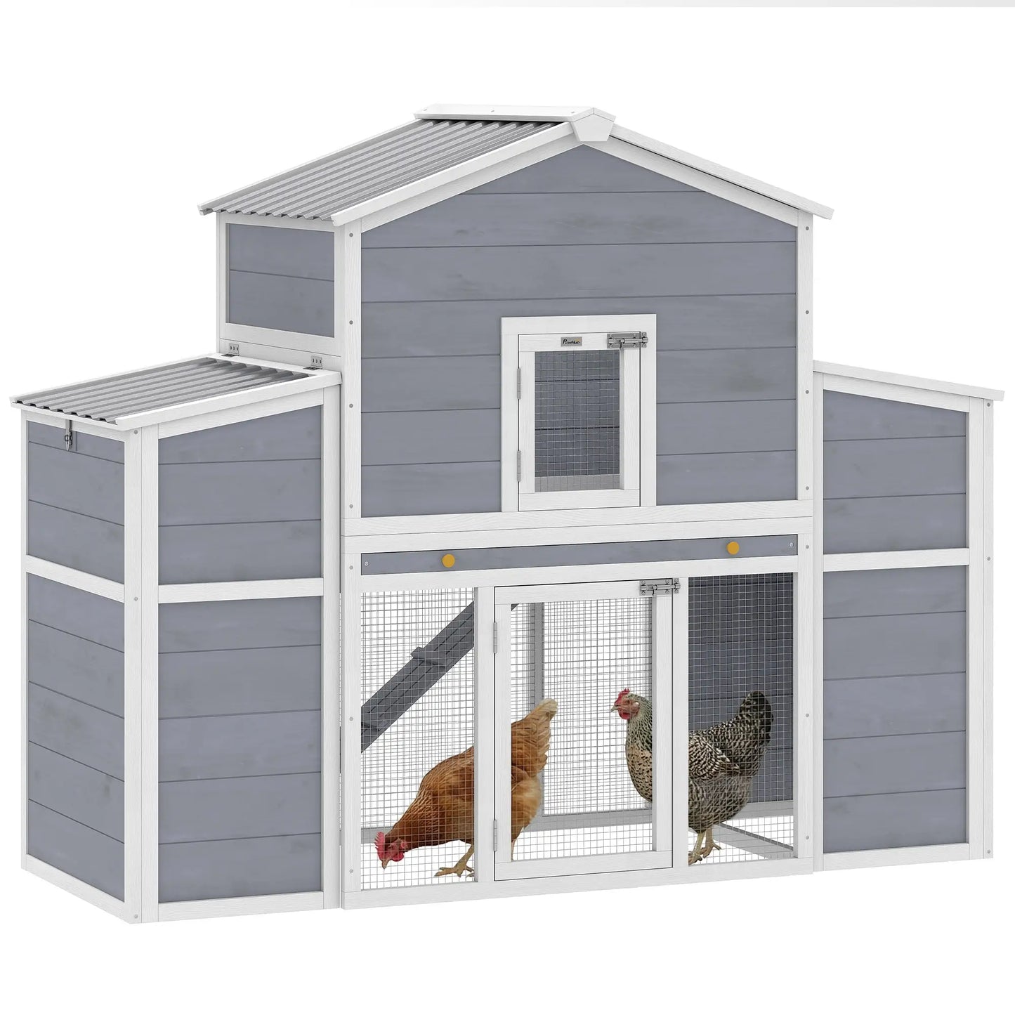 66.5" Large Chicken Coop, Wooden House, 2 Nesting Boxes, Sliding Tray, Ramp Chicken Coops at Gallery Canada