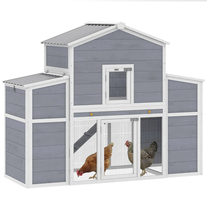 66.5" Large Chicken Coop, Wooden House, 2 Nesting Boxes, Sliding Tray, Ramp Chicken Coops at Gallery Canada