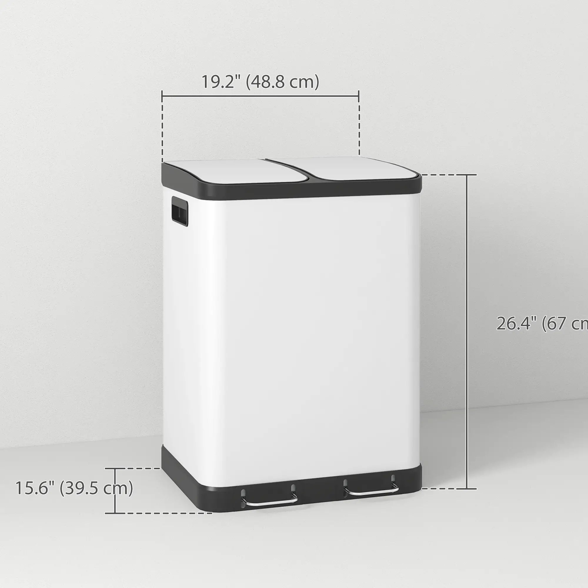 Kitchen Garbage Bin, 2 x 7.9 Gal, Soft-Close With Removable Buckets, White Small Kitchen Appliances at Gallery Canada