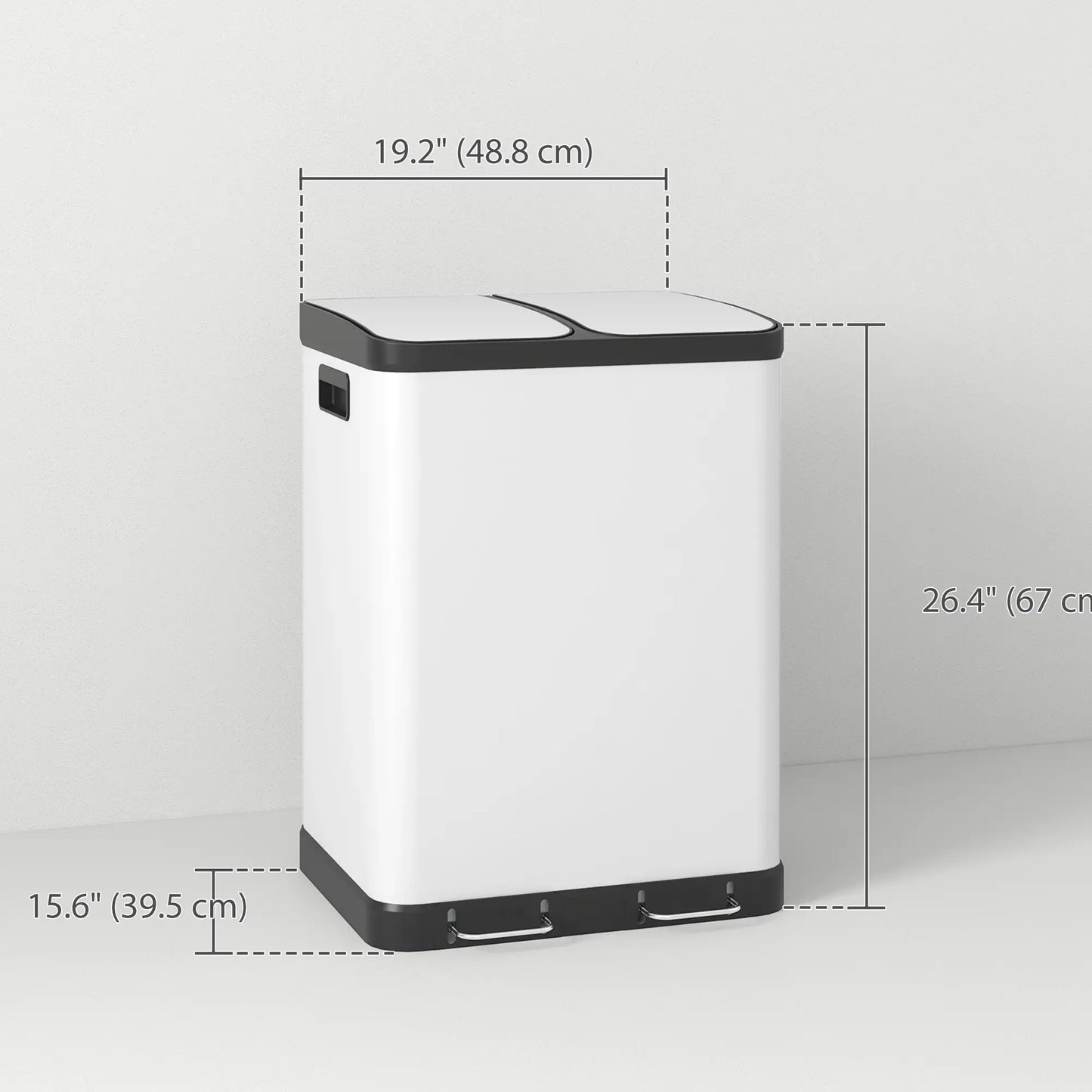 Kitchen Garbage Bin, 2 x 7.9 Gal, Soft-Close With Removable Buckets, White Small Kitchen Appliances at Gallery Canada