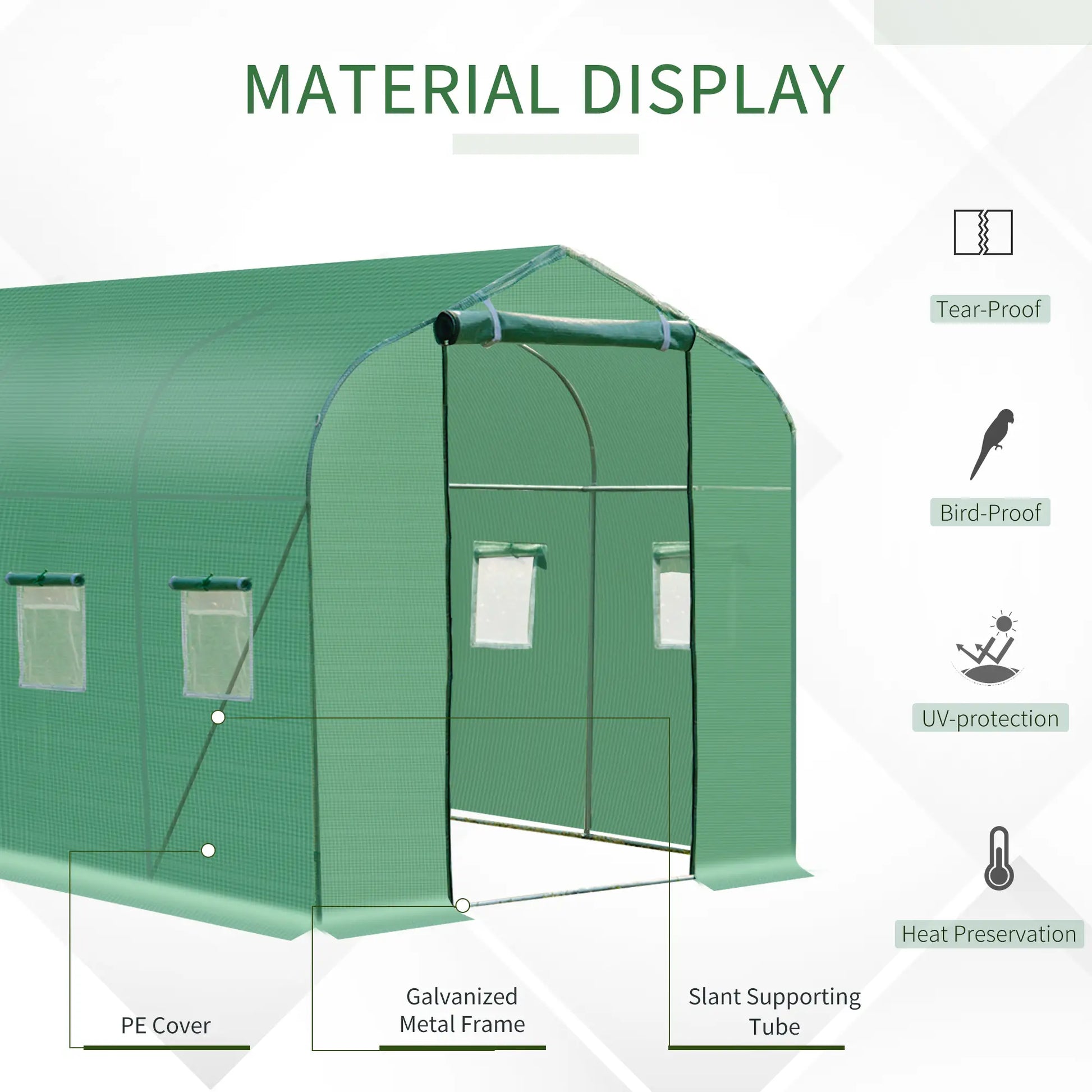 13' x 6.5' x 6.5' Walk-In Greenhouse, Plant Grow Tent, Green Plastic Greenhouses at Gallery Canada