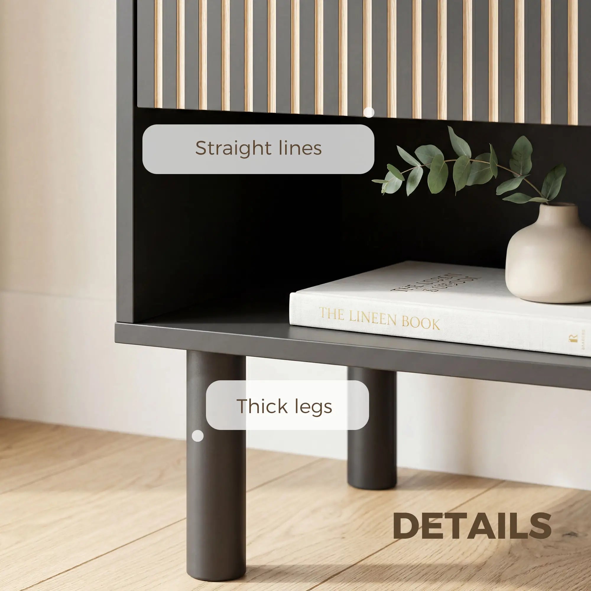 Modern Bedside Table with Drawer and Open Shelf, Sofa Side Table for Bedroom Living Room, Set of 2, Black Bedside Tables at Gallery Canada