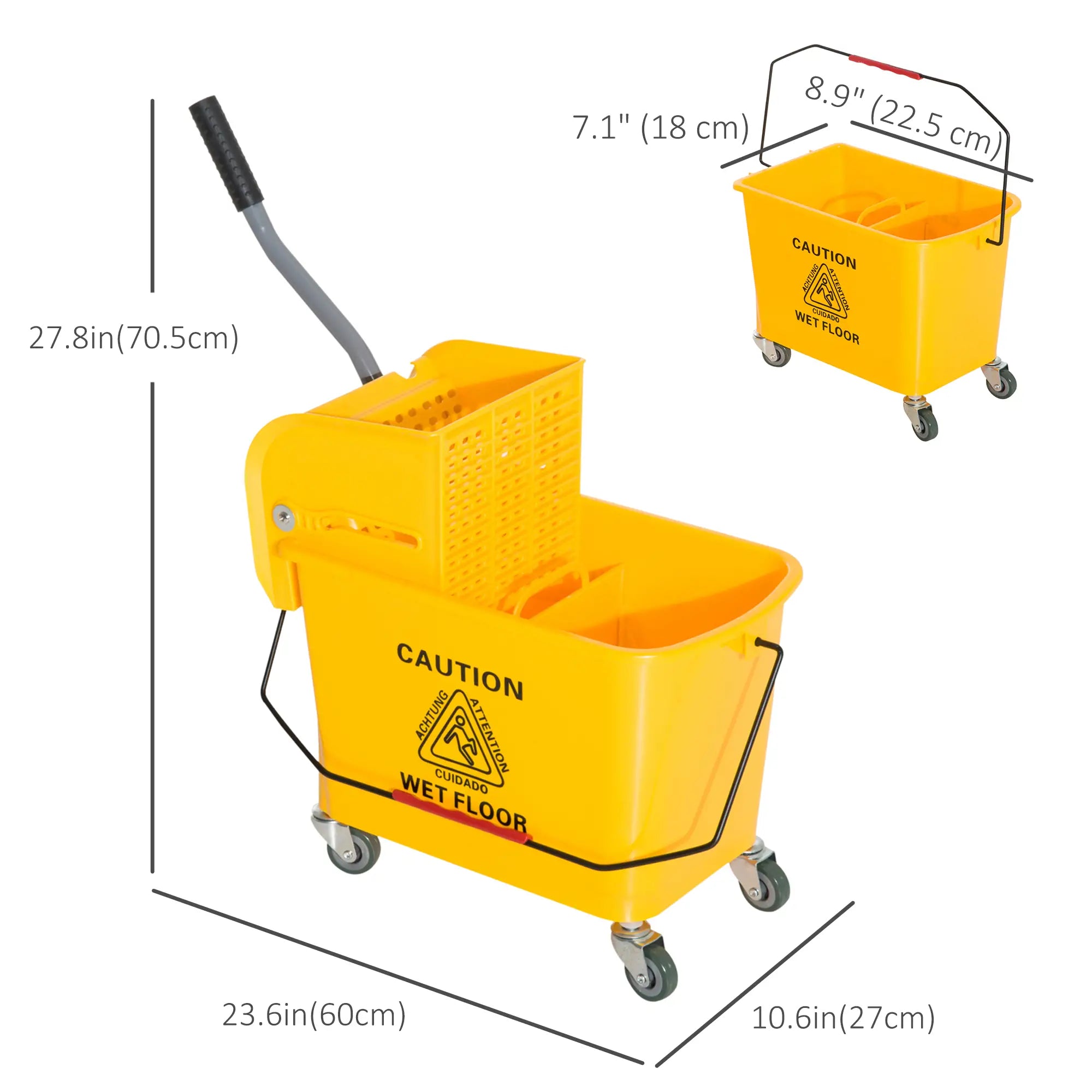 Compact Mop Bucket with Wringer, 5 Gallon, Yellow Household Supplies at Gallery Canada