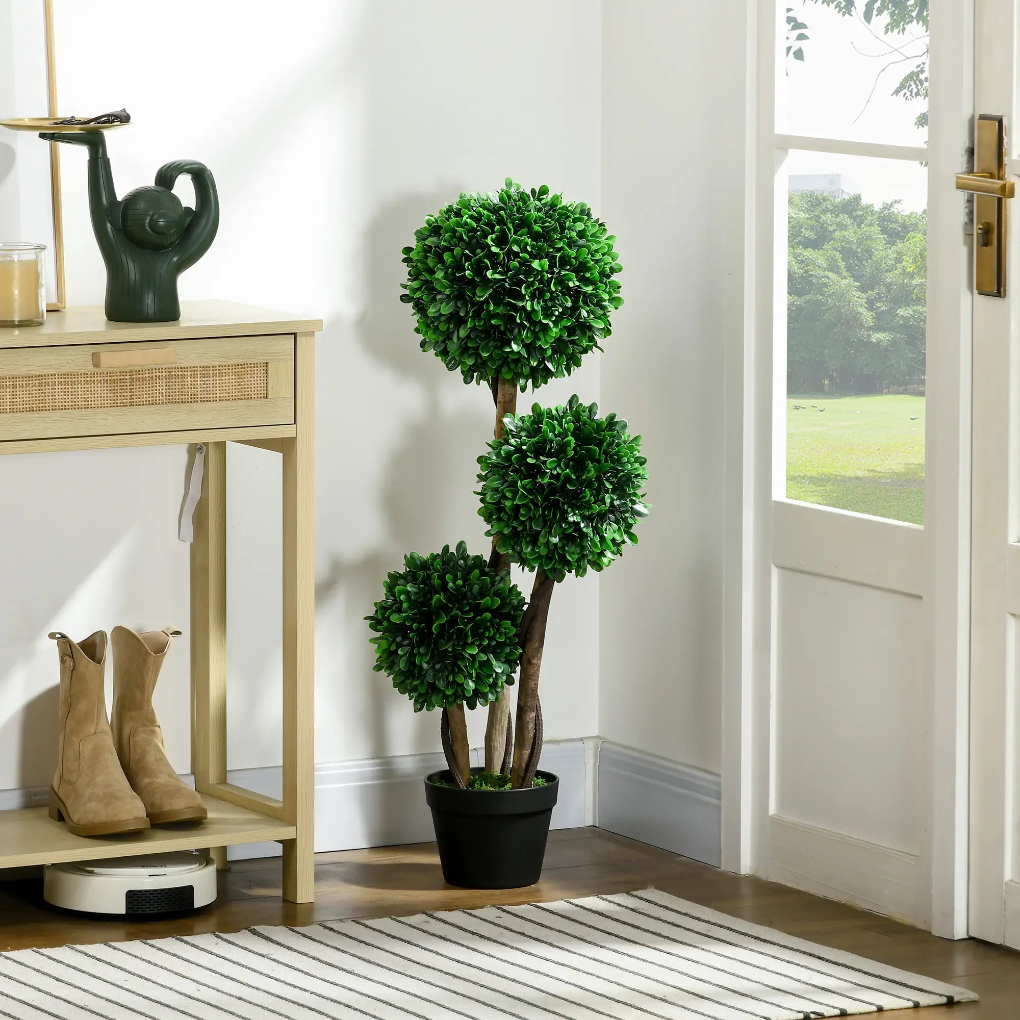 3ft Artificial Tree, Triple Ball Boxwood Topiary, Indoor Outdoor Artificial Trees at Gallery Canada