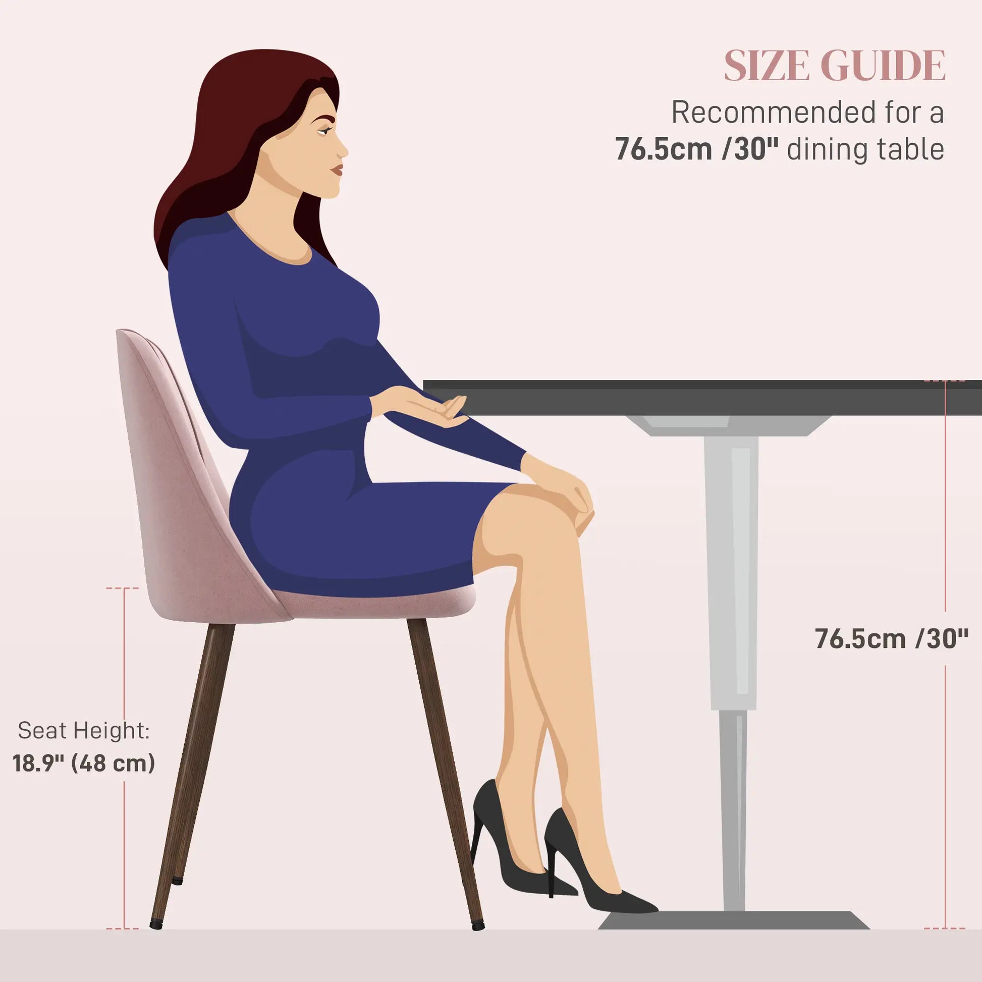 Upholstered Dining Chairs Set of 4, Velvet Accent Chair, Wood Leg, Pink Dining Chairs at Gallery Canada