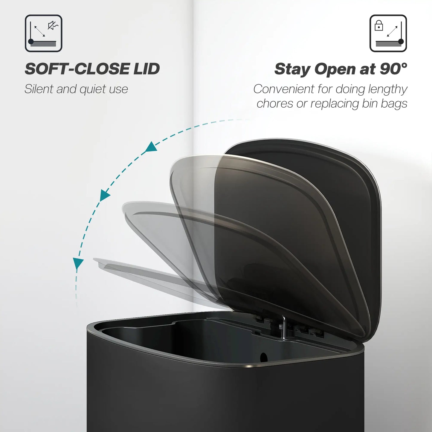 13.2 Gal Fingerprint-Proof Trash Can, Black