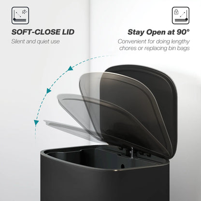 13.2 Gal Fingerprint-Proof Trash Can, Black