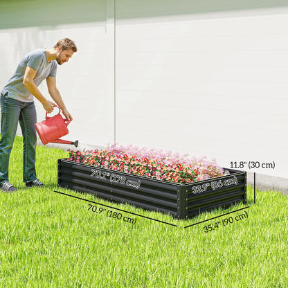 6X3X1Ft Galvanized Raised Garden Bed, Reinforced Planter Box, Dark Grey Galvanized Planter Boxes at Gallery Canada